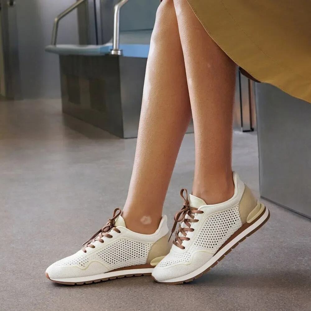 Vivaia AllDay SlipOn Breathable Mesh Comfort Retro White Buff Beige Sneaker 10.5